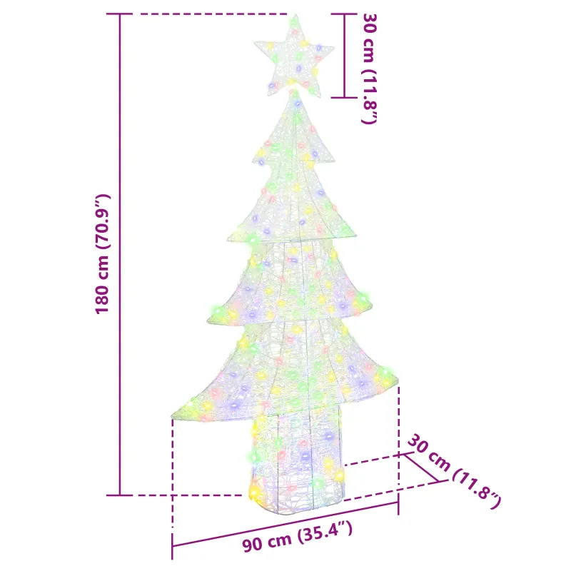 Kalėdų eglutė su 240 LED Įvairiaspalvis 180 cm Akrilas