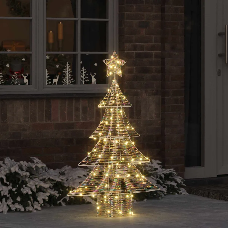 Kalėdų eglutė su 120 LED Šilta balta 120,5 cm PET