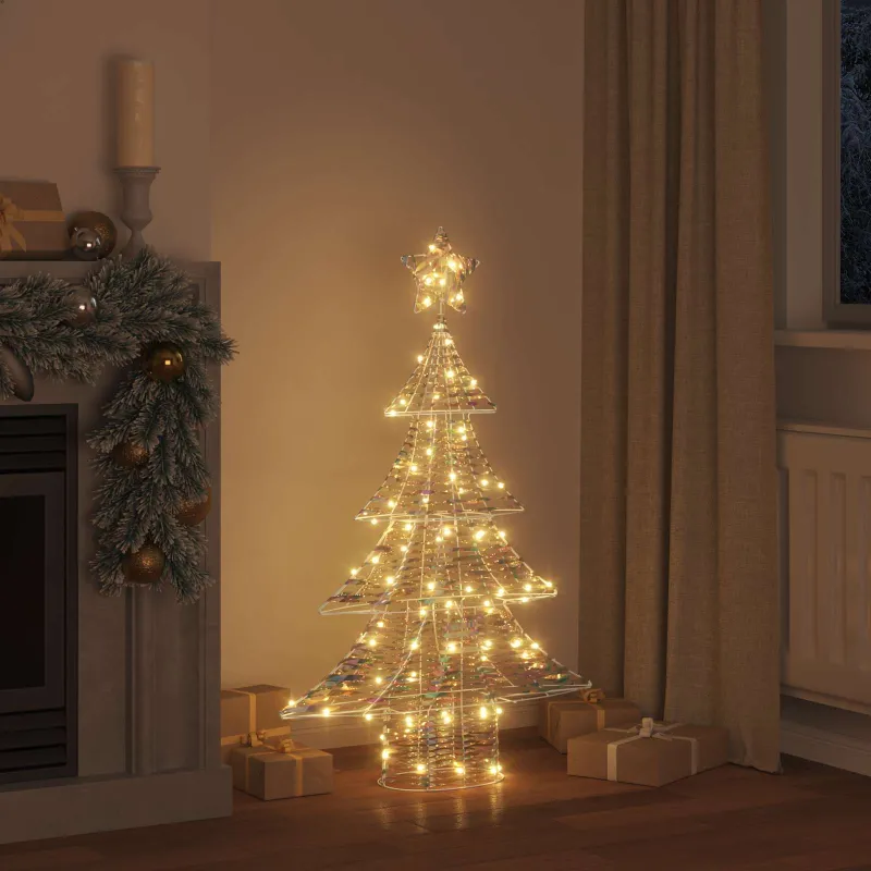 Kalėdų eglutė su 120 LED Šilta balta 120,5 cm PET