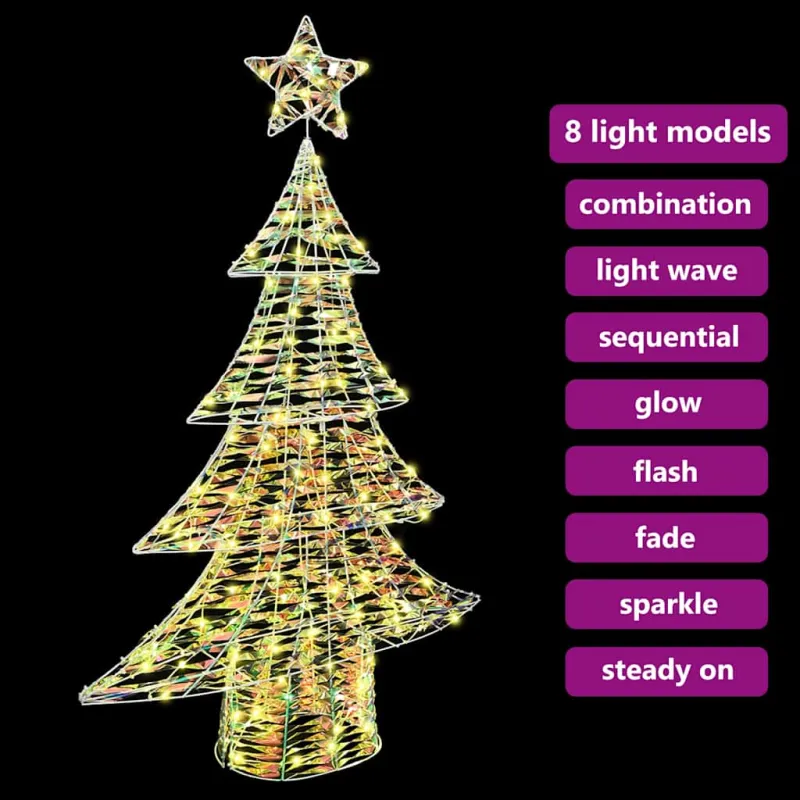 Kalėdų eglutė su 120 LED Šilta balta 120,5 cm PET
