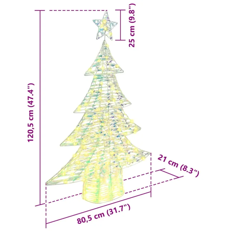 Kalėdų eglutė su 120 LED Šilta balta 120,5 cm PET