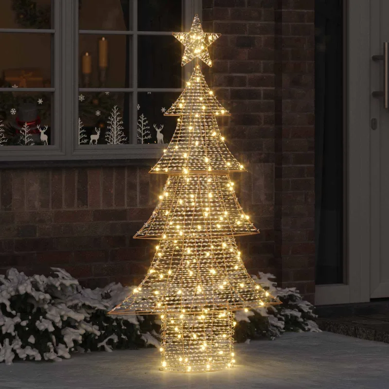Kalėdų eglutė su 160 LED Šilta balta 151 cm PET