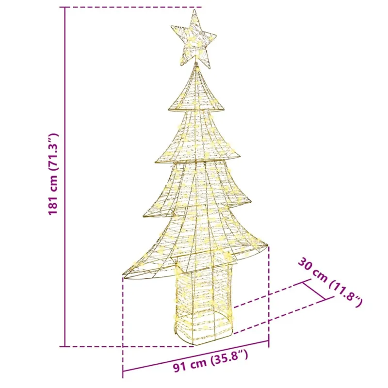 Kalėdų eglutė su 240 LED Šilta balta 181 cm PET