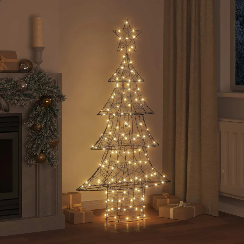 Kalėdų eglutė su 160 LED Šilta balta 150 cm Ratanas