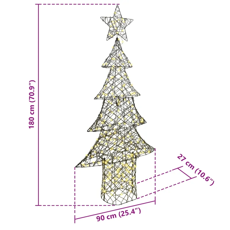 Kalėdų eglutė su 240 LED Šilta balta 180 cm Ratanas