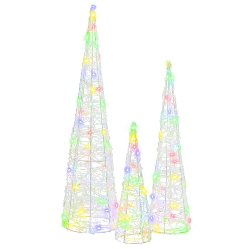 Kalėdų eglutė 3 pcs Įvairiaspalvis 20 x 20 x 80 cm Akrilas