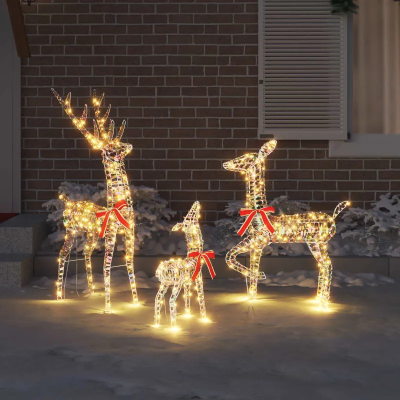 Elnių šeima su 300 LED 3 pcs Šilta balta 67 x 26 x 127 cm PET