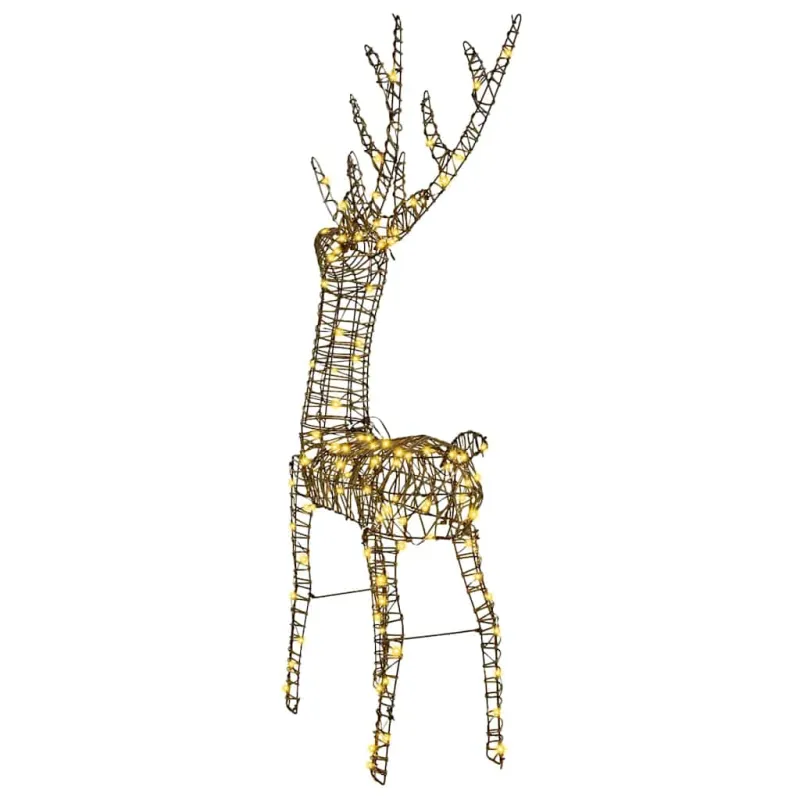 3D reindžeras su 140 LED Šilta balta 70 x 41 x 128 cm Ratanas