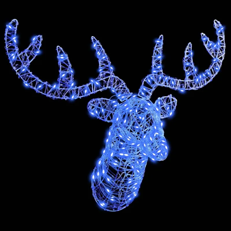 Elnių galva su 140 LED Mėlyna 68 x 36,5 x 62,5 cm Akrilas