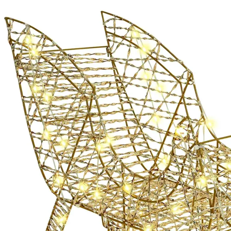 Elnių tempimo roges su 200 LED Šilta balta 70 x 26 x 129 cm PET