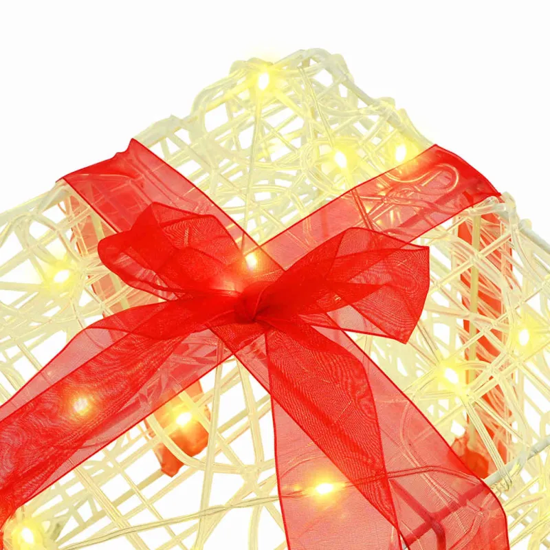 Dovanų Dėžė su 60 LED 3 pcs Šilta balta 20 x 20 x 20 cm Akrilas