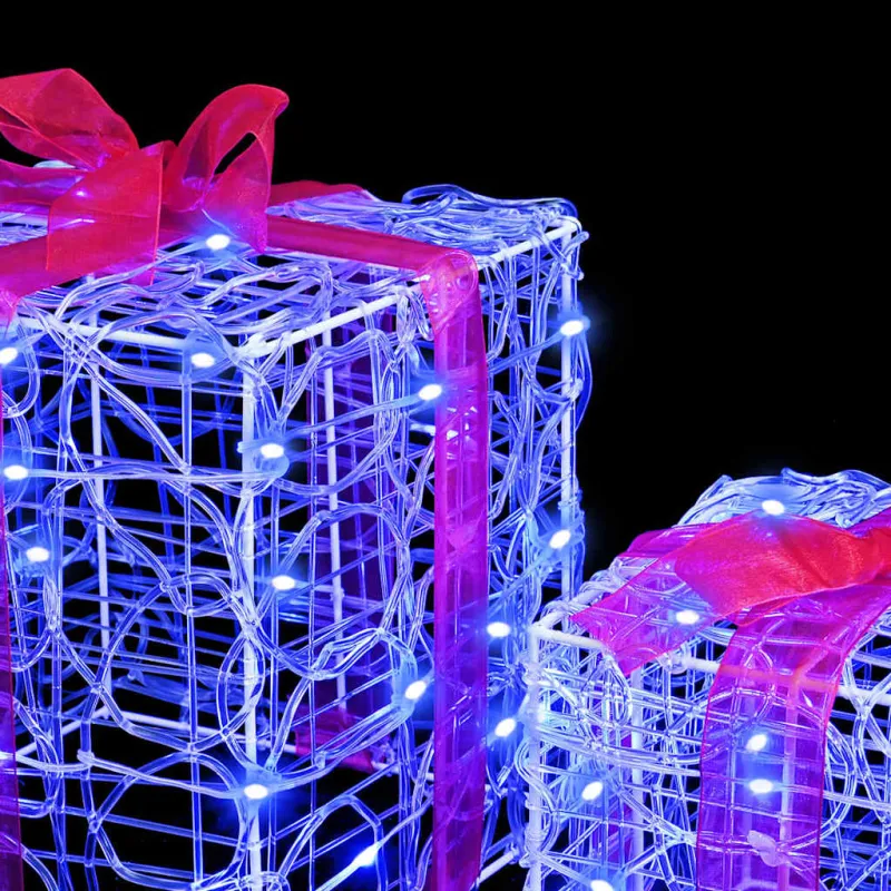 Dovanų Dėžė su 60 LED 3 pcs Mėlyna 20 x 20 x 20 cm Akrilas