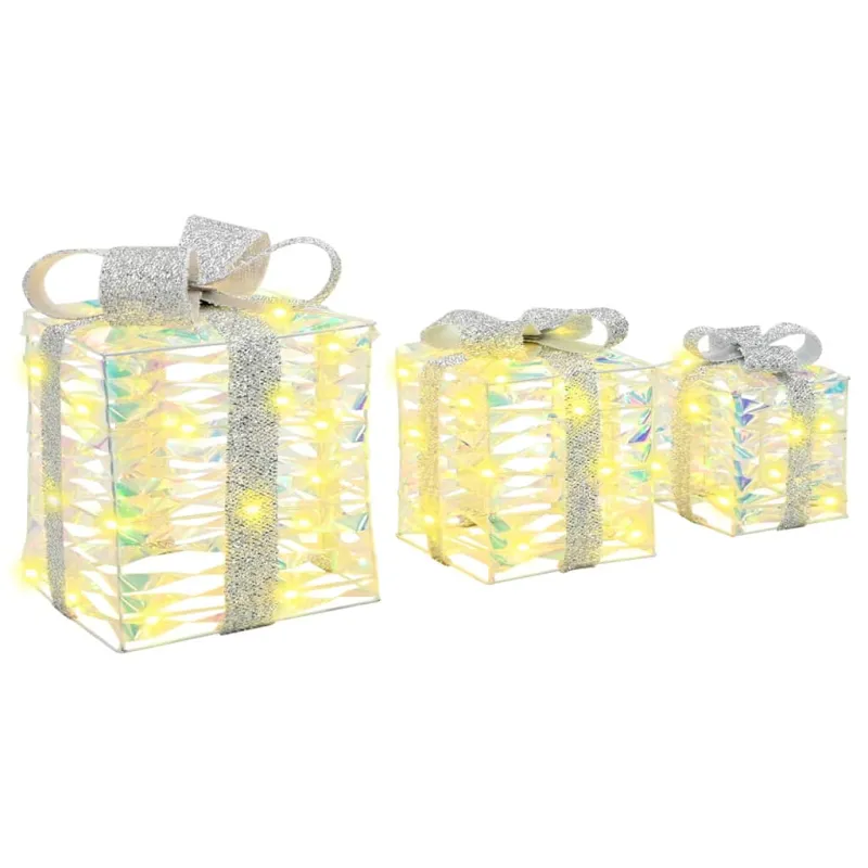 Dovanų Dėžė su 60 LED 3 pcs Šilta balta 20 x 20 x 20 cm PET