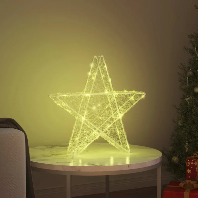 3D žvaigždė su 50 LED Šilta balta 55 x 53.5 x 10 cm Akrilas