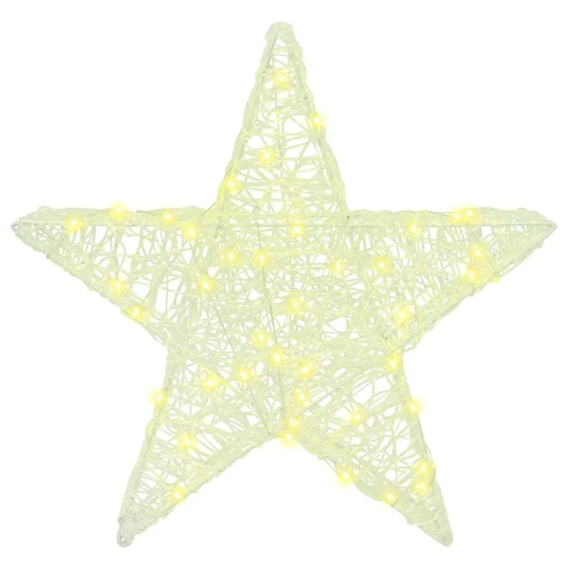 3D žvaigždė su 50 LED Šilta balta 55 x 53.5 x 10 cm Akrilas