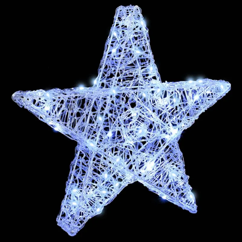 3D žvaigždė su 50 LED Šalta balta 55 x 53.5 x 10 cm Akrilas