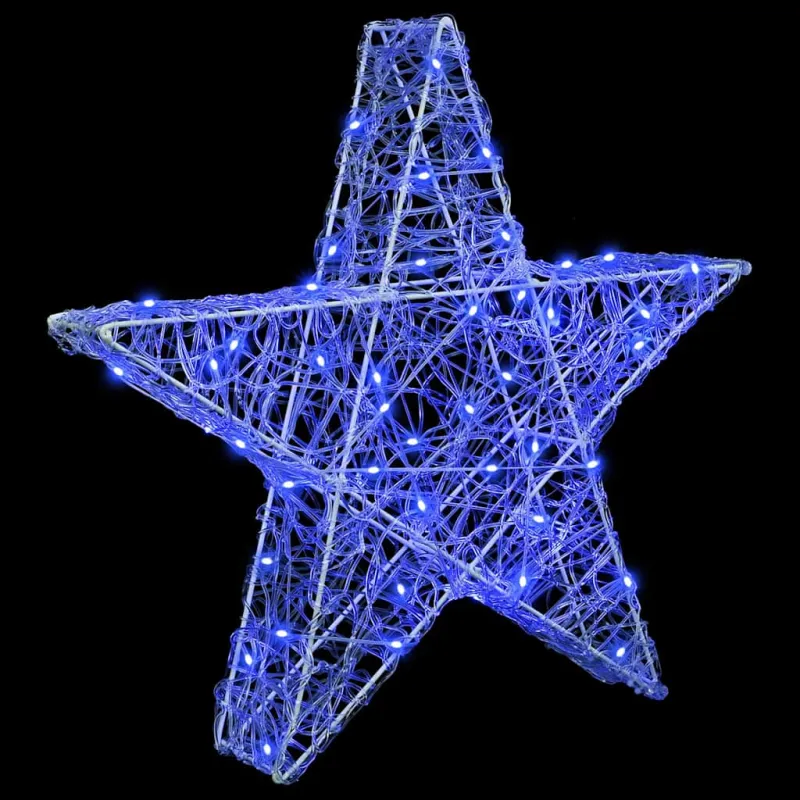 3D žvaigždė su 50 LED Mėlyna 55 x 53.5 x 10 cm Akrilas