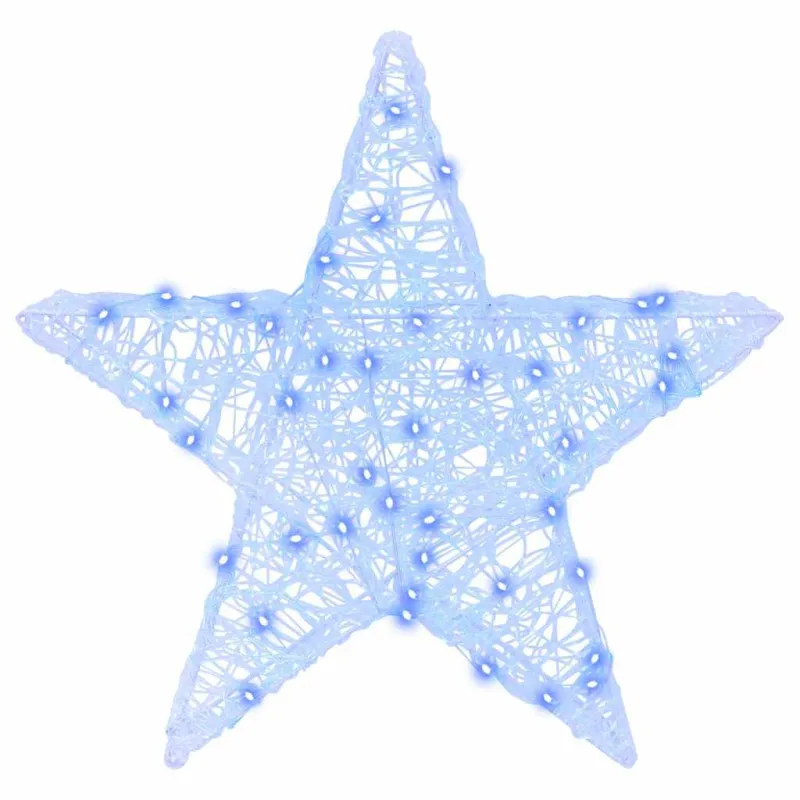 3D žvaigždė su 50 LED Mėlyna 55 x 53.5 x 10 cm Akrilas