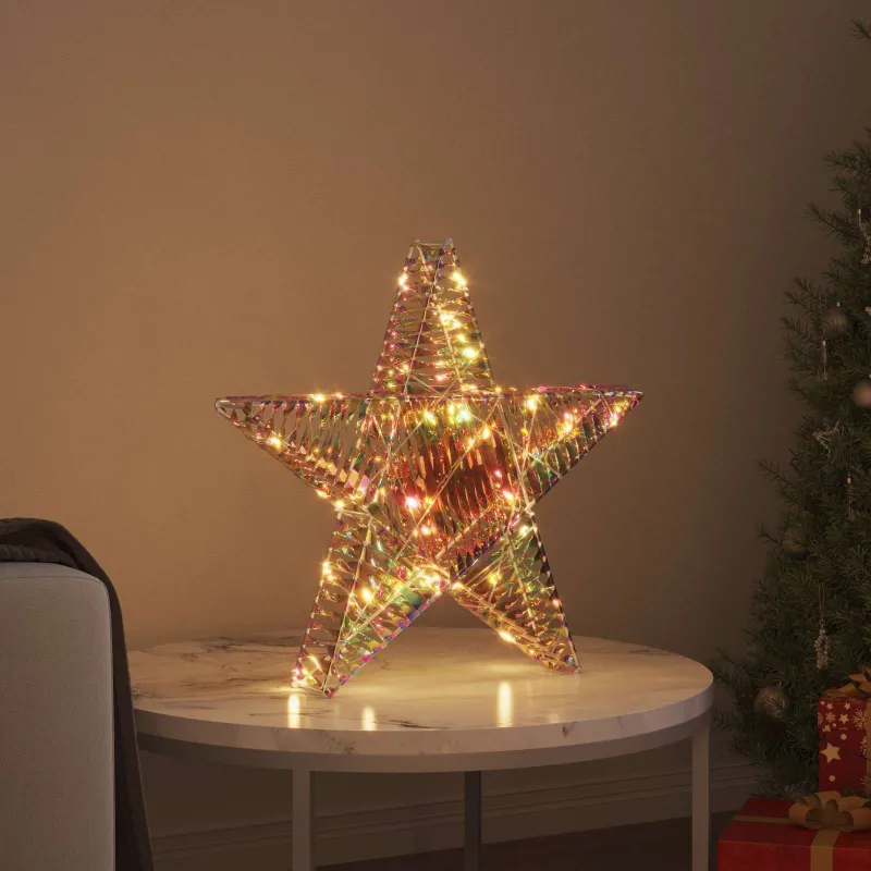 3D žvaigždė su 50 LED Šilta balta 55 x 52.5 x 9 cm PET