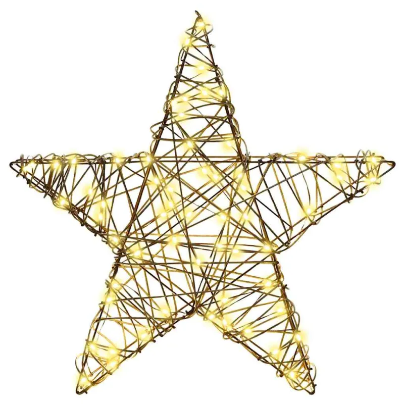 3D žvaigždė su 50 LED Šilta balta 55 x 52.5 x 9 cm Ratanas