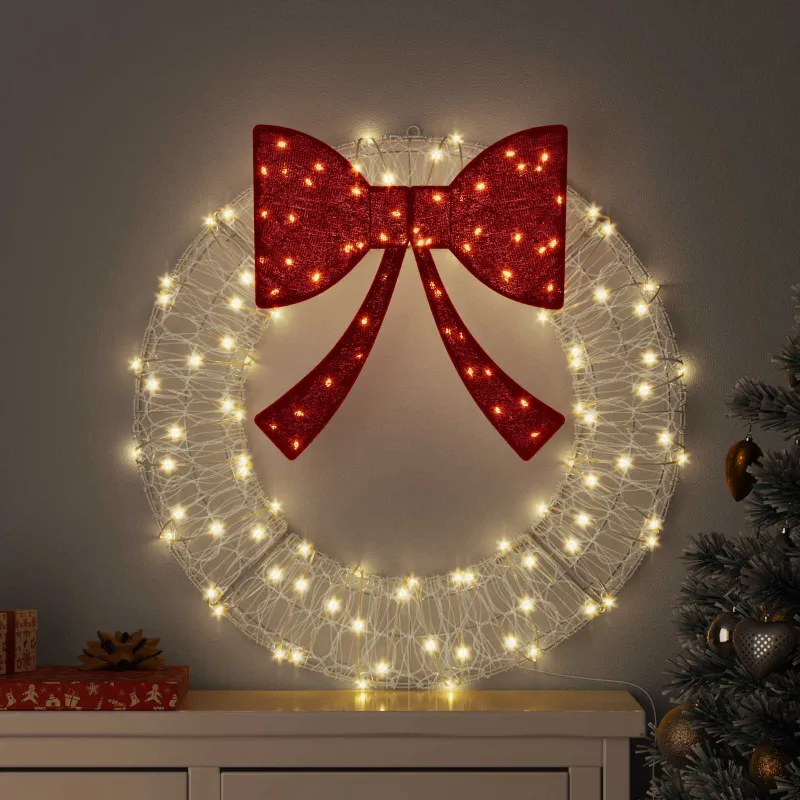 Vainikas su 60 LED Šilta balta 76 x 76 x 8,5 cm Akrilas
