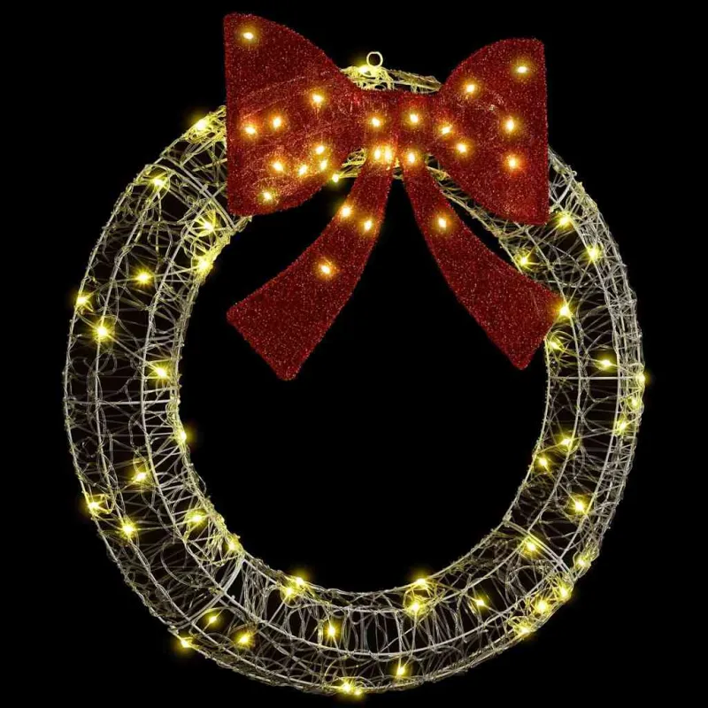 Vainikas su 80 LED Šilta balta 92 x 92 x 9,5 cm Akrilas