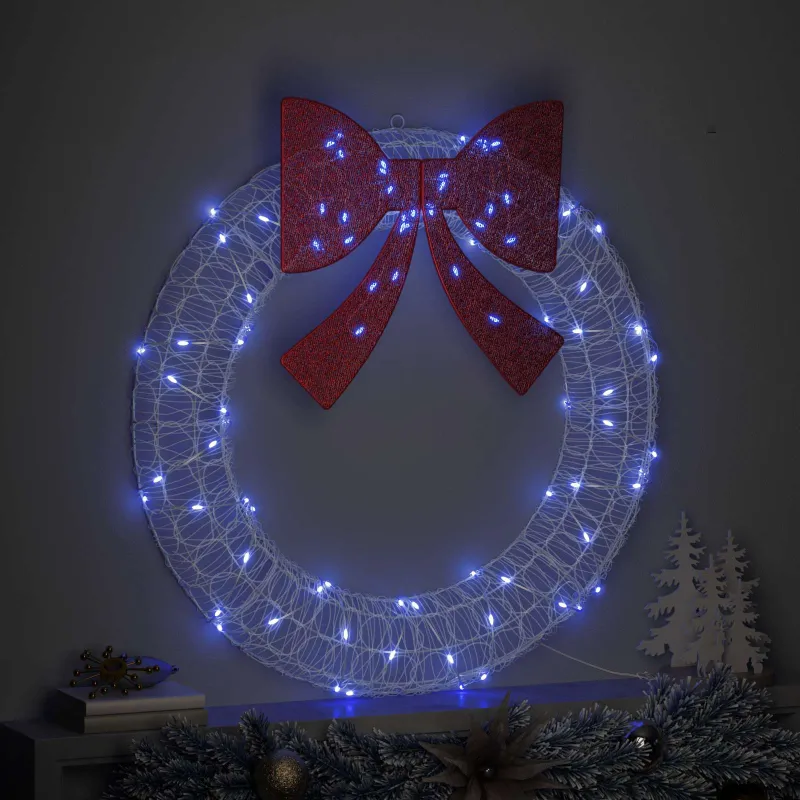 Vainikas su 80 LED Mėlyna 92 x 92 x 9,5 cm Akrilas