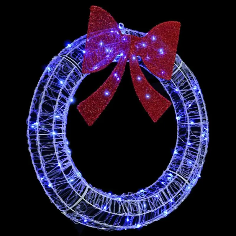 Vainikas su 80 LED Mėlyna 92 x 92 x 9,5 cm Akrilas