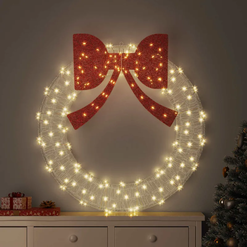 Vainikas su 150 LED Šilta balta 120 cm Akrilas