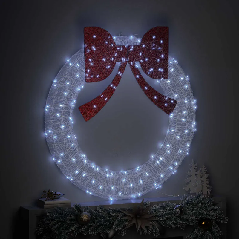 Vainikas su 150 LED Šalta balta 120 cm Akrilas