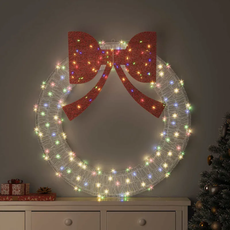 Vainikas su 150 LED Įvairiaspalvis 120 cm Akrilas