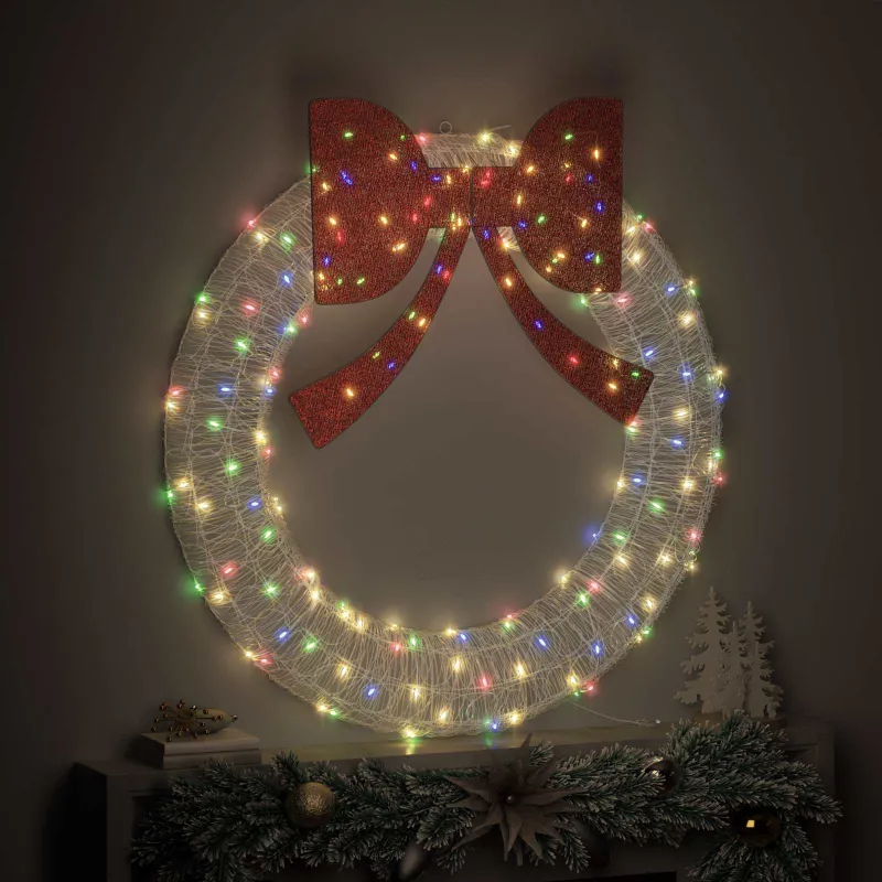Vainikas su 150 LED Įvairiaspalvis 120 cm Akrilas