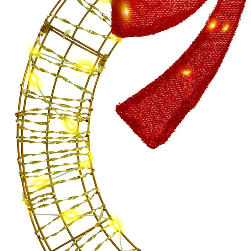 Vainikas su 60 LED Šilta balta 76 x 76 x 8 cm PET