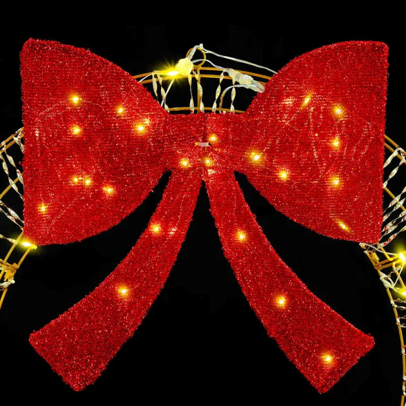 Vainikas su 60 LED Šilta balta 76 x 76 x 8 cm PET