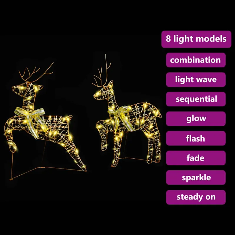 LED elniai su 40 LED 2 pcs Šilta balta PET
