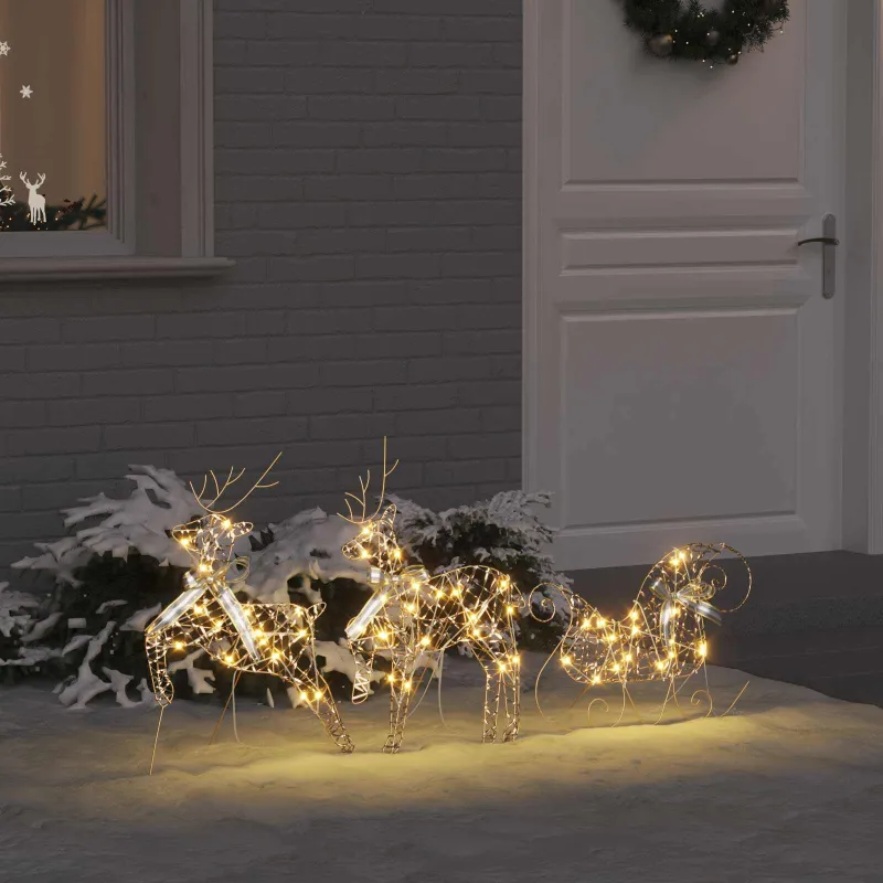 LED elniai su 60 LED 3 pcs Šilta balta PET
