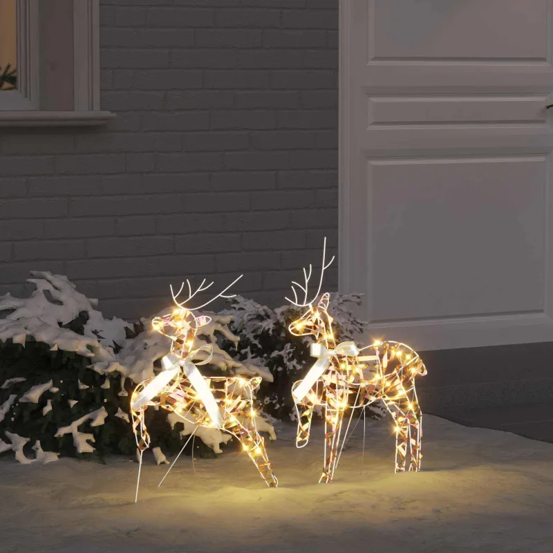LED elniai su 40 LED 2 pcs Šilta balta PET