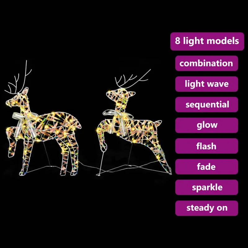 LED elniai su 40 LED 2 pcs Šilta balta PET