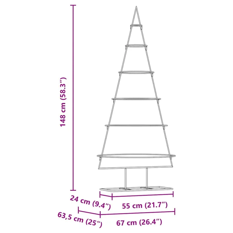 Metalinis Kalėdų medis s stovu Auksinė 148 cm