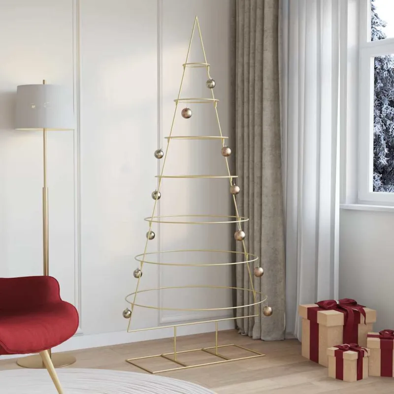 Metalinis Kalėdų medis s stovu Auksinė 209 cm