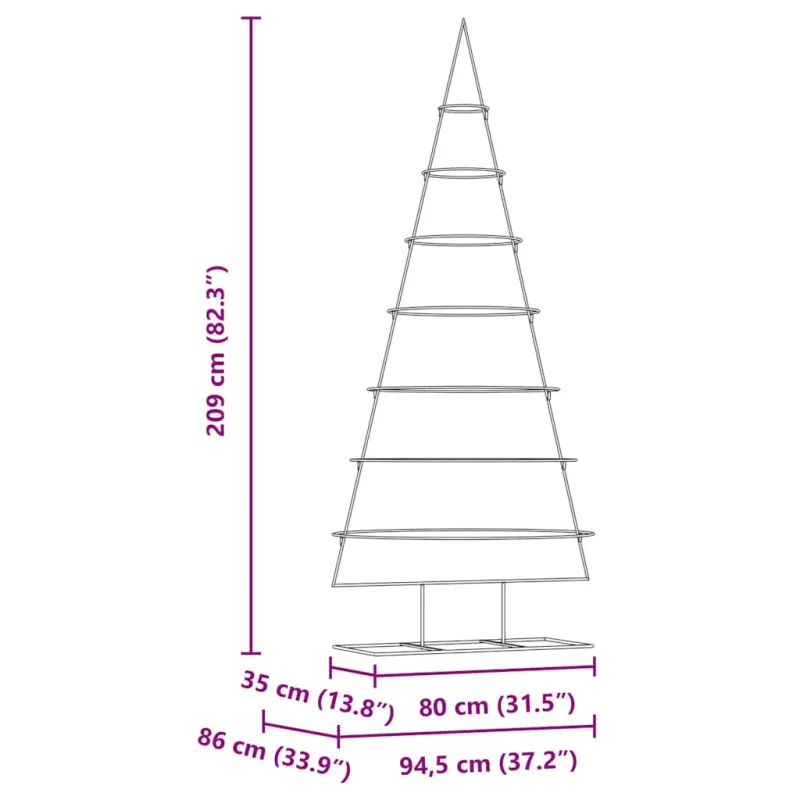Metalinis Kalėdų medis s stovu Auksinė 209 cm