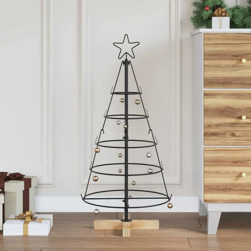 Kalėdų Kūgio Medis s stovu Juoda 90 cm Plienas