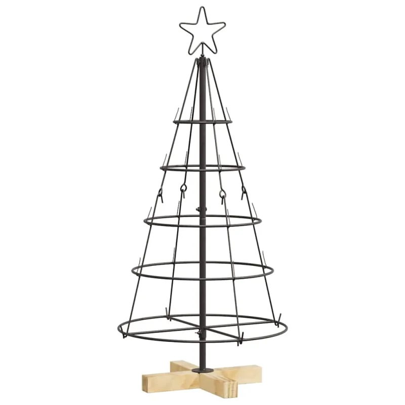 Kalėdų Kūgio Medis s stovu Juoda 90 cm Plienas