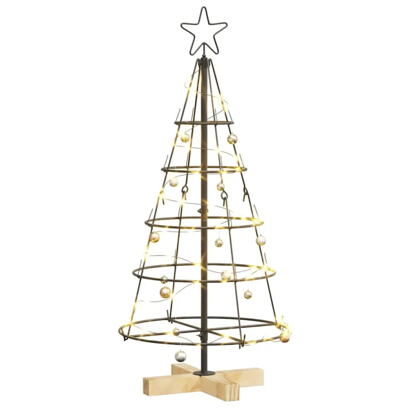 Kalėdų Kūgio Medis s stovu Juoda 90 cm Plienas