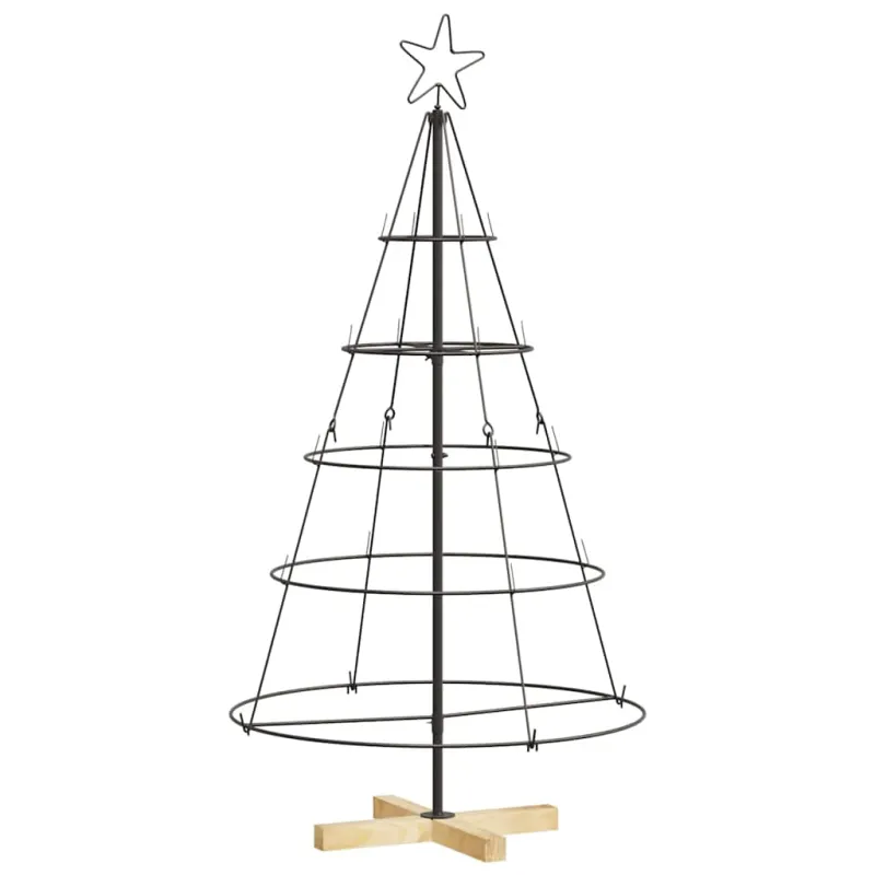 Kalėdų Kūgio Medis s stovu Juoda 126 cm Plienas