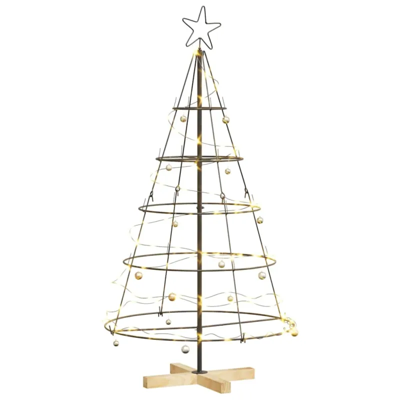 Kalėdų Kūgio Medis s stovu Juoda 126 cm Plienas