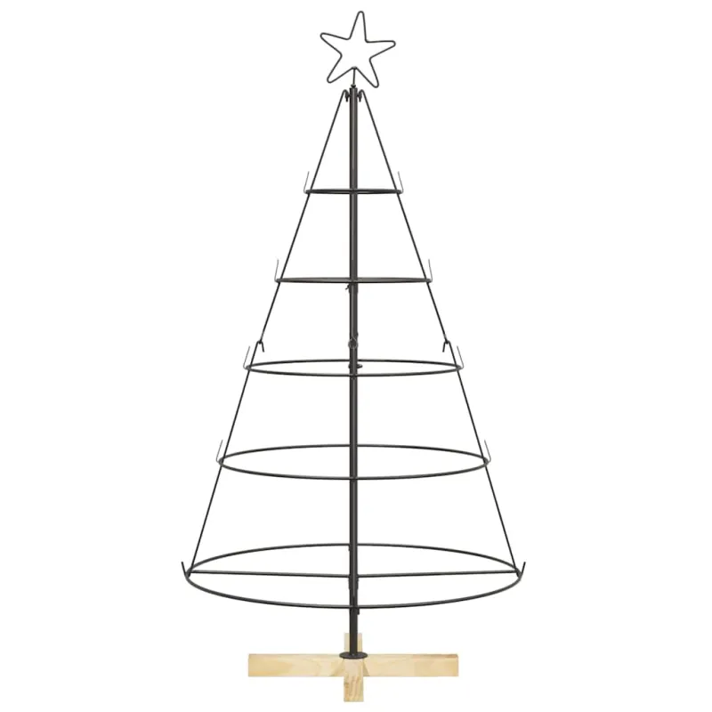 Kalėdų Kūgio Medis s stovu Juoda 126 cm Plienas