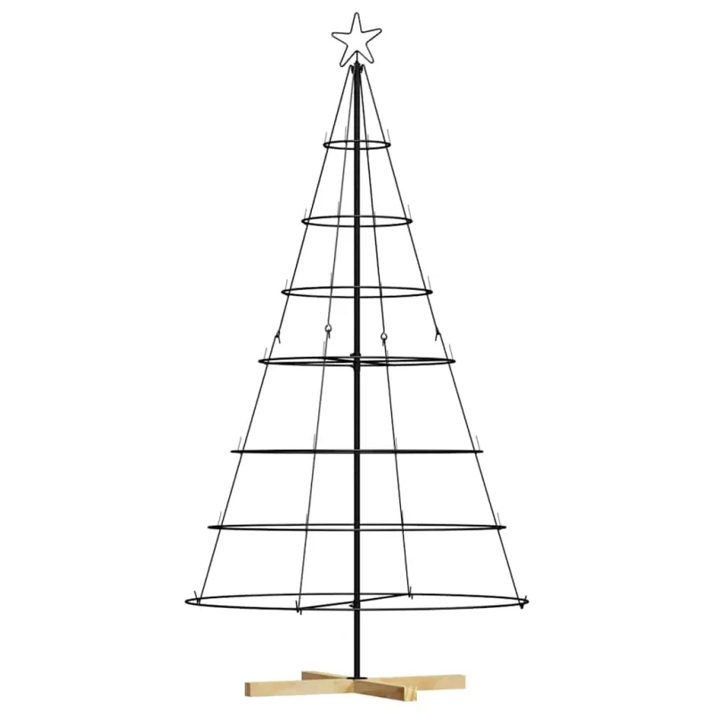 Kalėdų Kūgio Medis s stovu Juoda 180,5 cm Plienas