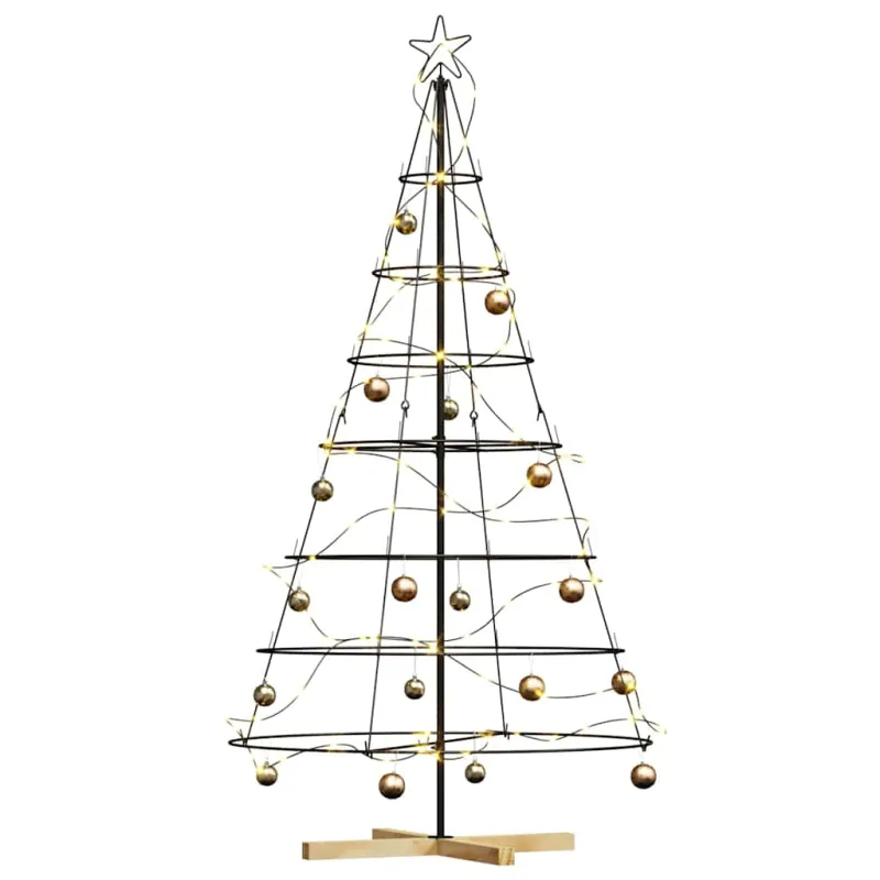 Kalėdų Kūgio Medis s stovu Juoda 180,5 cm Plienas