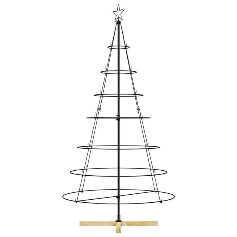 Kalėdų Kūgio Medis s stovu Juoda 180,5 cm Plienas